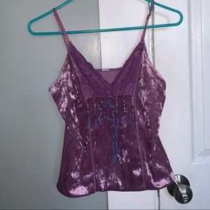 One of a Kind Purple Velvet Top